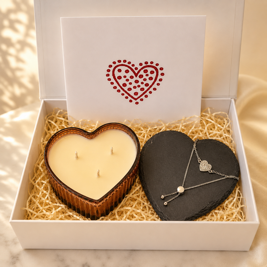 Expression of Love Heart Candle & Bracelet gift set