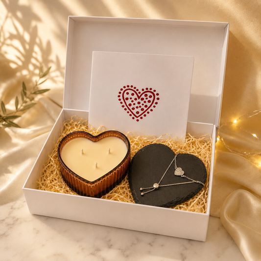 Expression of Love Heart Candle & Bracelet gift set