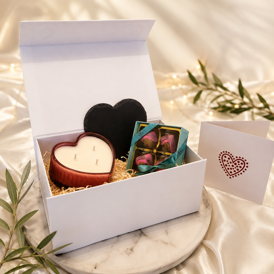 Expression of Love Heart Candle & Truffles gift set