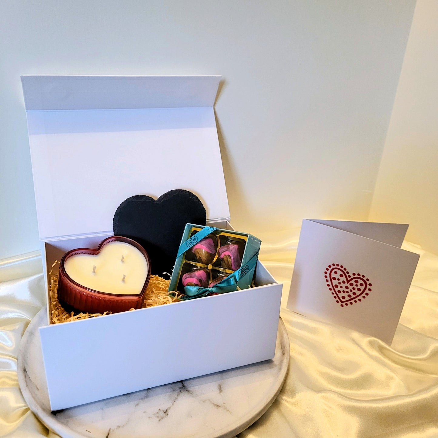 Expression of Love Heart Candle & Truffles gift set