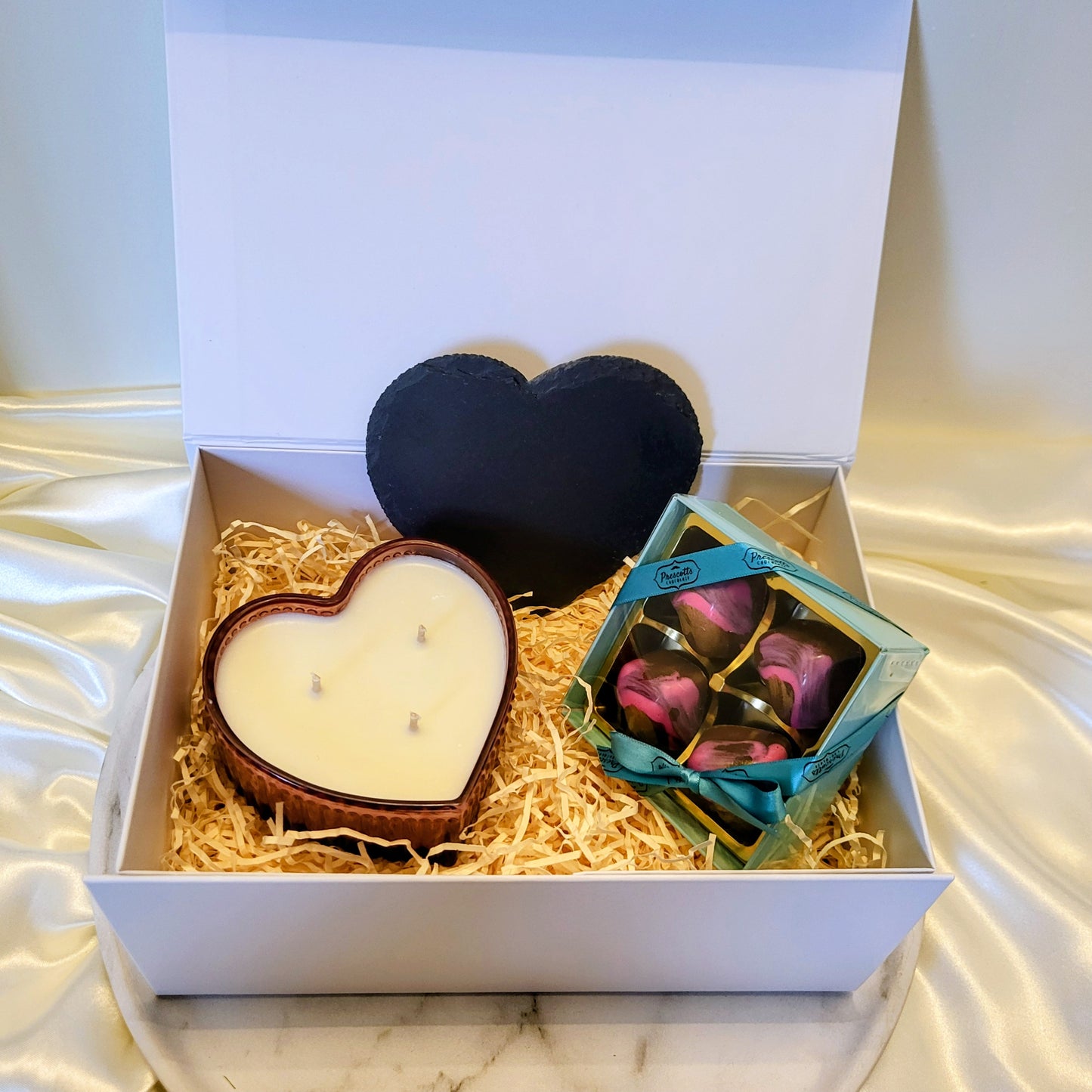 Expression of Love Heart Candle & Truffles gift set