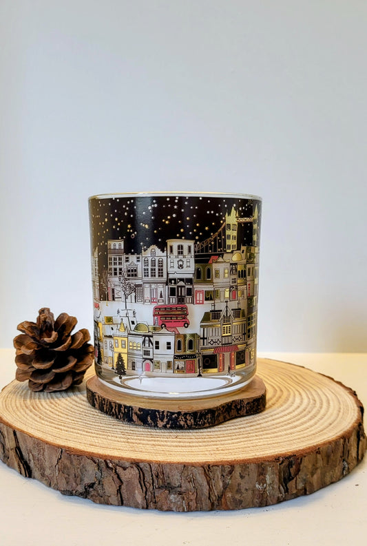 Festive London Skyline candle