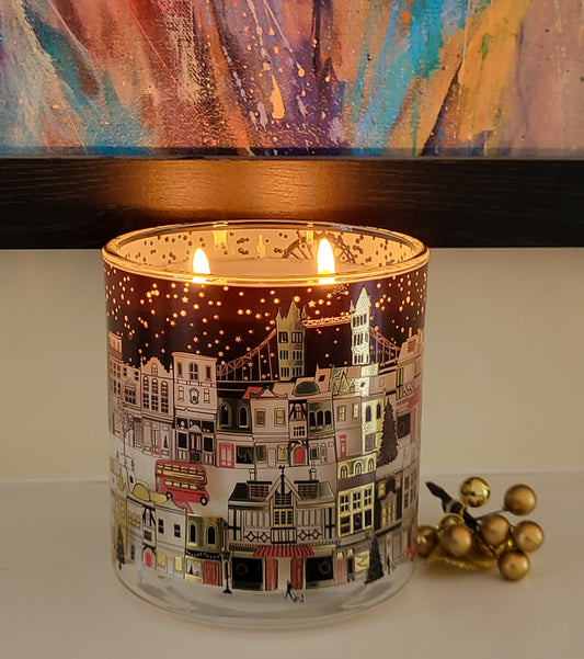 Festive London Skyline candle